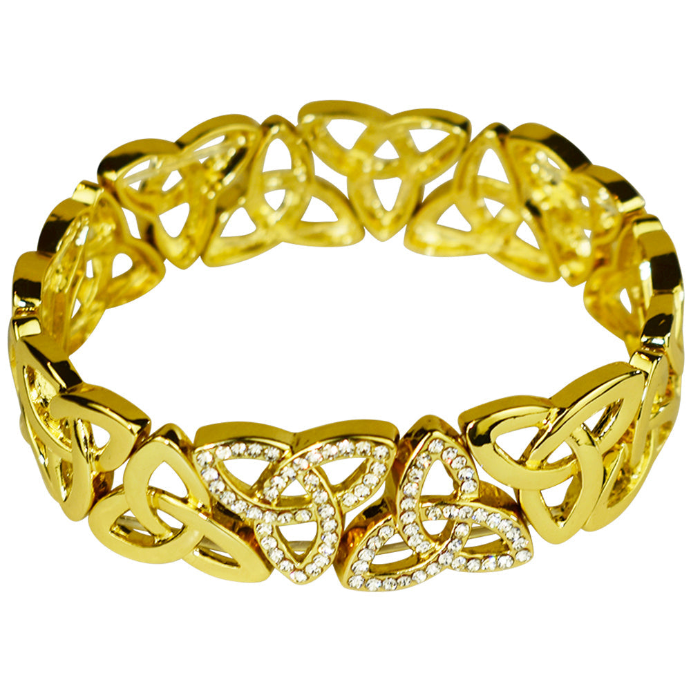 Kirks Folly Goldtone Celtic Knot Crystal Stretch Bracelet