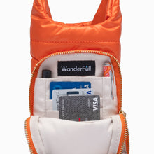 Load image into Gallery viewer, WanderFull HydroBag Clemetine Orange Matte Crossbody with Printed Strap
