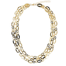 Load image into Gallery viewer, Bellissimo Bronzo Italian Multi-Strand Hammered Oval Necklace
