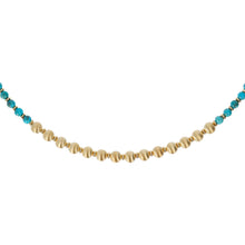 Load image into Gallery viewer, Zoomed deatailing of Bellissimo Bronzo Italian 18&quot; Turquoise Beaded Necklace
