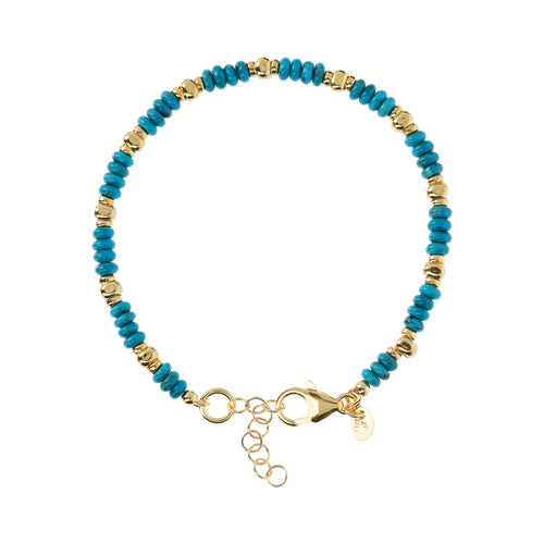 4mm gold ball bracelet with mint, blue, teal and green with gold lette –  Just Bead It By Rachel, LLC