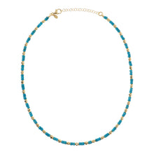 Load image into Gallery viewer, Bellissimo Bronzo Italian 18&quot; Turquoise Rondel Necklace
