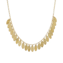 Load image into Gallery viewer, Bellissimo Bronzo Italian Fringe Necklace with Hammered Oval Disc
