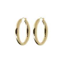 Load image into Gallery viewer, Bellissimo Bronzo Italian 1-3/4&quot; Electroform Hammered Hoop Earrings
