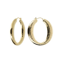 Load image into Gallery viewer, Bellissimo Bronzo Italian 1-3/4&quot; Electroform Hammered Hoop Earrings
