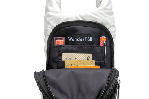 WanderFull HydroBag White Patent Crossbody Bag with Strap