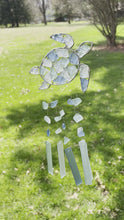 Load and play video in Gallery viewer, 13&quot; Sea Glass Turtle Windchime by Just Jill

