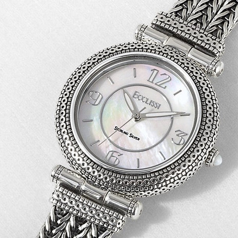Ecclissi "The Jill" Sterling Silver Mother of Pearl Watch