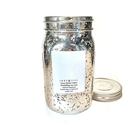 Just Jill "Cozy Winter Cabin" Mason Jar Candle 24 oz