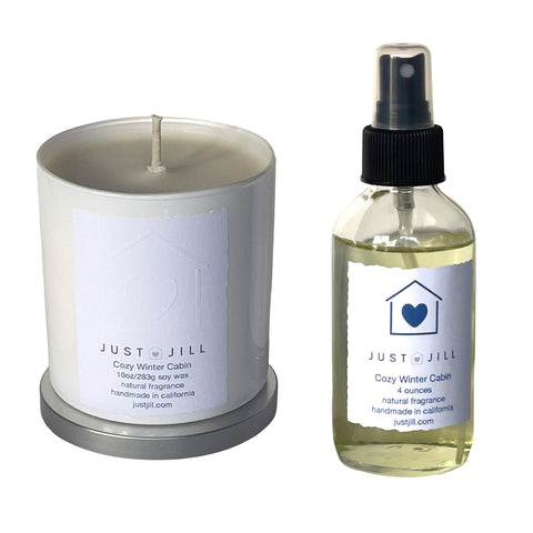 Just Jill Cozy Winter Cabin Candle and Room Spray Duo