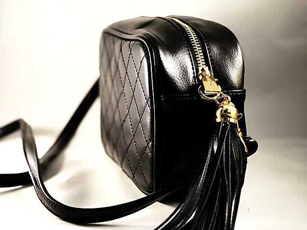 Chanel Vintage Black Lambskin Chain Strap Shoulder Bag at Jill's