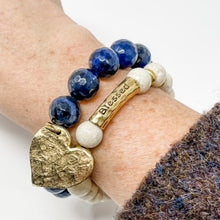 Load image into Gallery viewer, Jill wearing PowerBeads by jen Petites &quot;Blessed&quot; Cream Coral Bracelet
