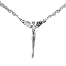 Load image into Gallery viewer, Steven Lavaggi Perfect Angel Necklace Sterling Silver with Diamond Accent

