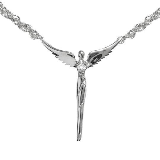 Steven Lavaggi Perfect Angel Necklace Sterling Silver with Diamond Accent