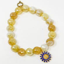 Load image into Gallery viewer, PowerBeads by jen Petites Yellow Agate &quot;Stand for Ukraine&quot; Bracelet

