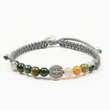 Load image into Gallery viewer, My Saint My Hero Slate/Mixed Agate/Silver Wake Up and Pray Meditation Bracelet
